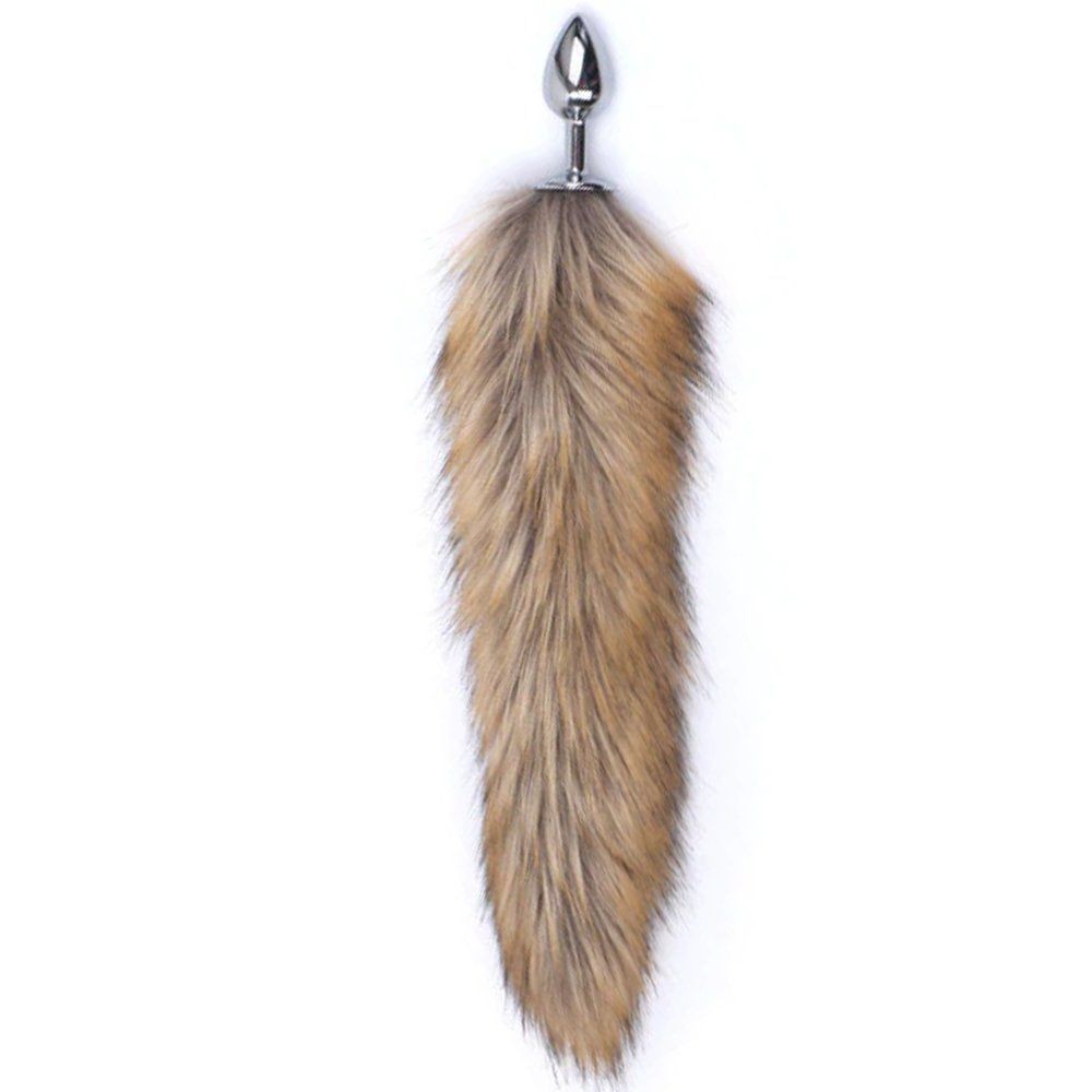 bAŞKa Anal Play Tail Butt Small Metal Kuyruklu Anal Plug-Brown