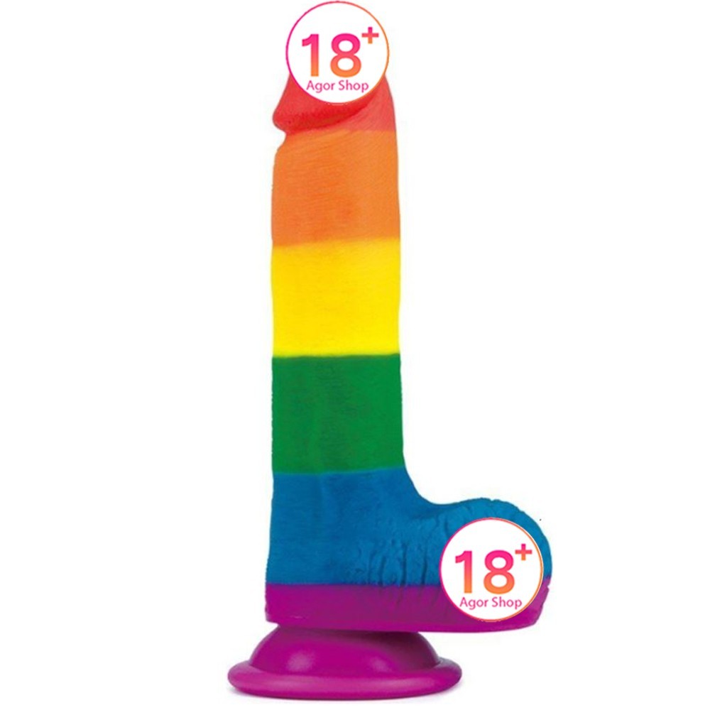 Lovetoy Prider Dildo 19.5 cm Renkli Soft Doku Realistik Penis LV410026