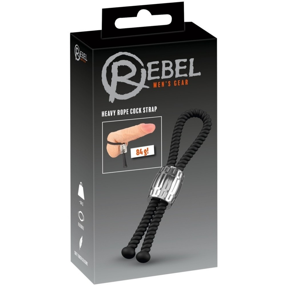 Rebel Men's Gear Heavy Rope Cock Strap Penis Halkası