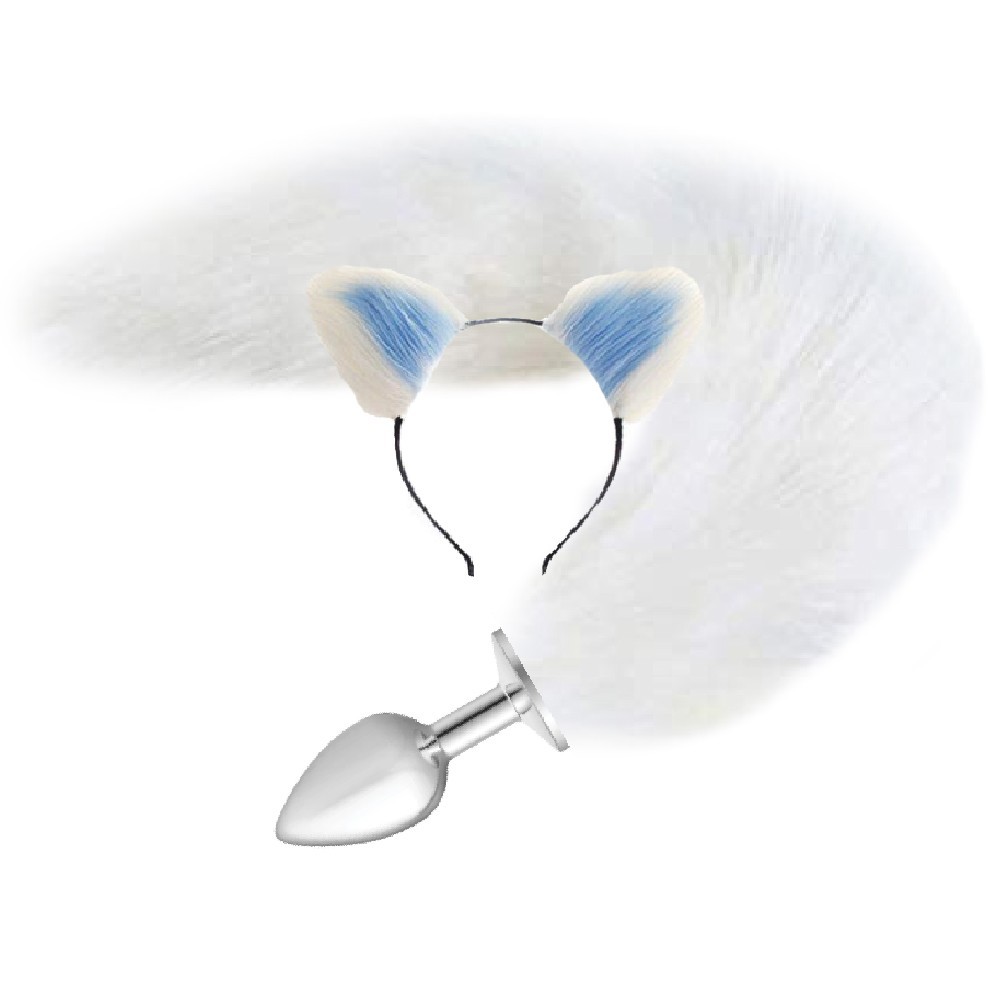 bAŞKa Anal Play Tail Butt Taçlı Metal Anal Plug-Blue