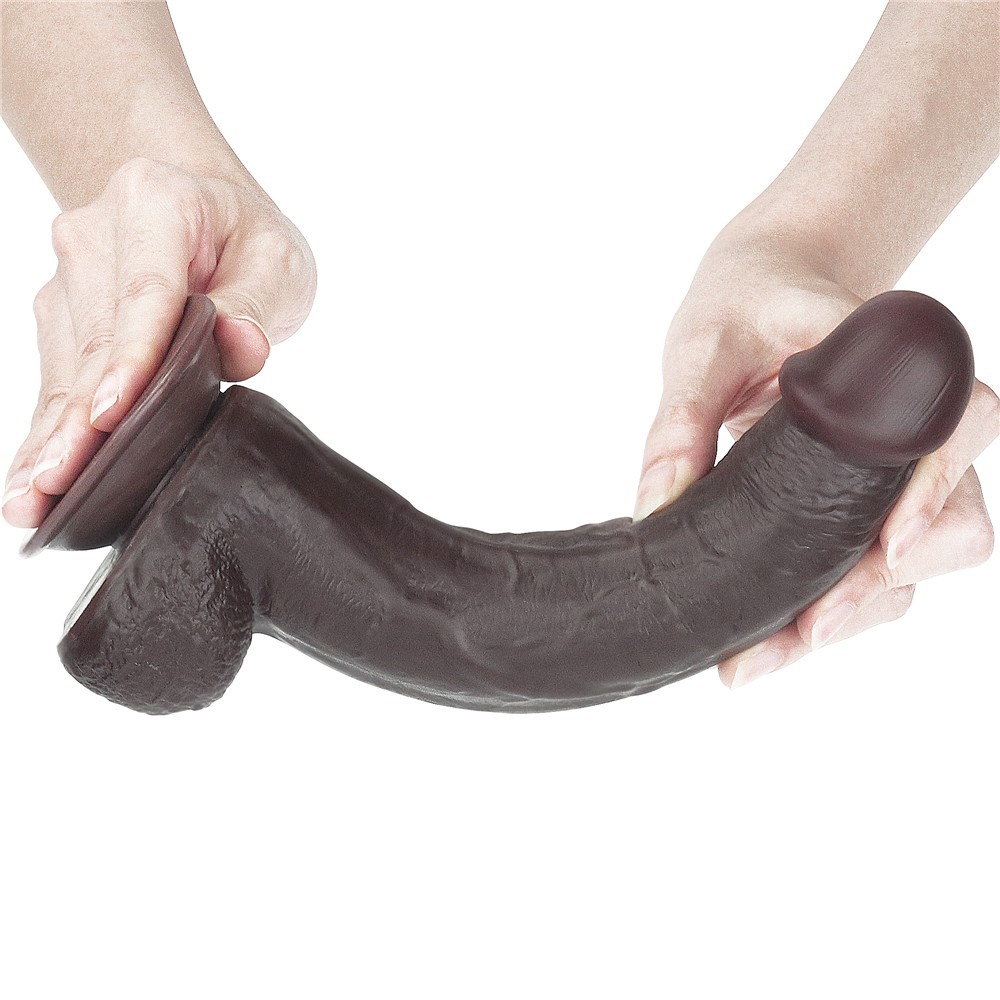 Lovetoy Sliding Skin Dual Layer Dong Black 23 Cm Realistik Penis LV317014