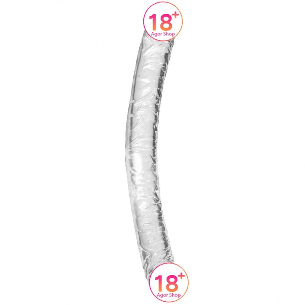 Doc Johnson Crystal Jellies Jr. Double Dong Dildo Transparent Jel Doku 30 cm