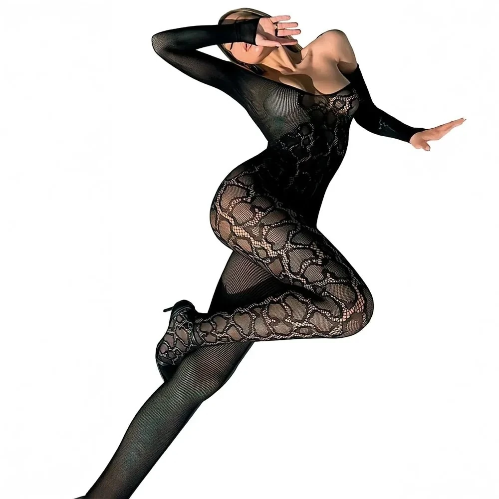 Başka Fantasy Wear Yılan Desenli Vücut Çorabı