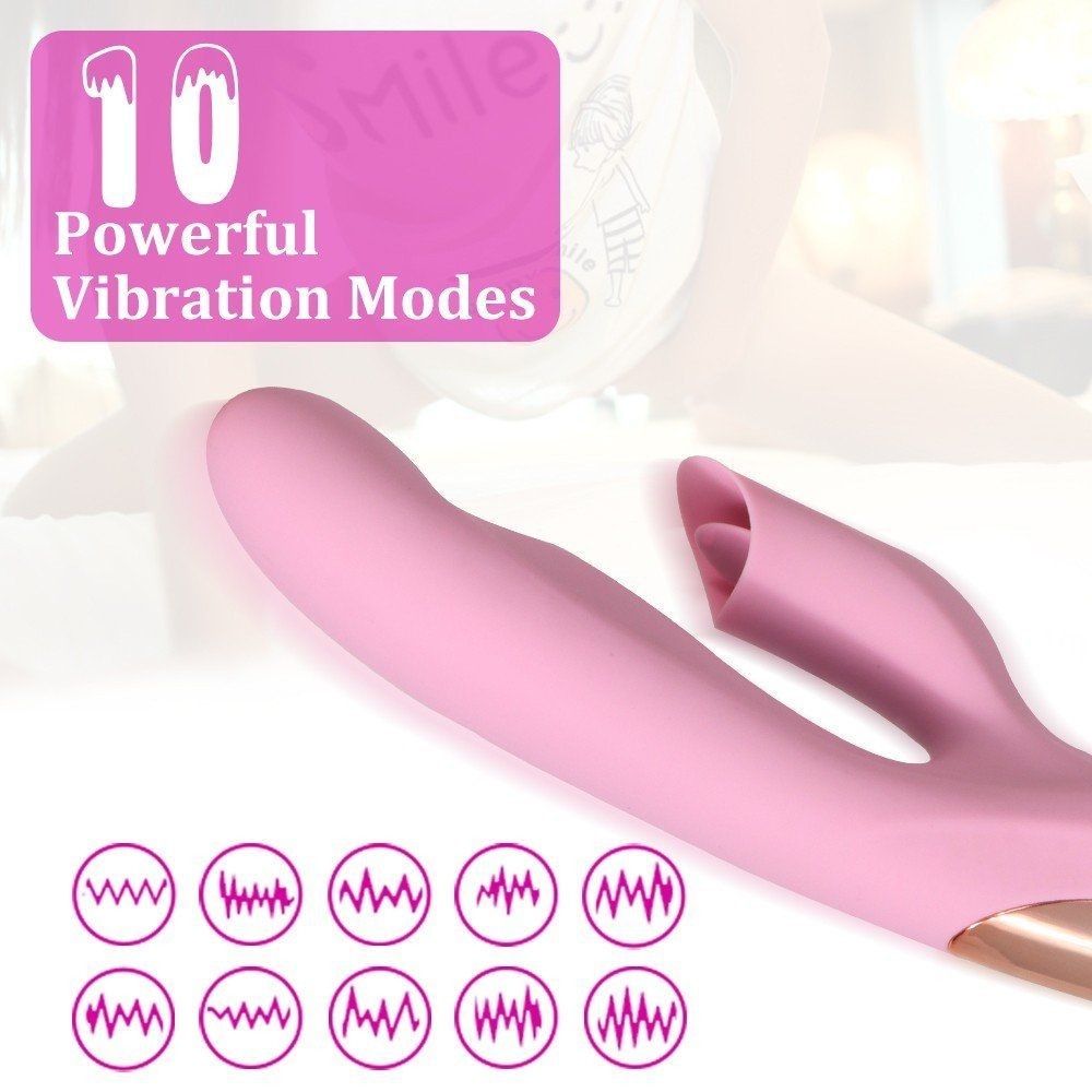 Shequ Pearly Pink Dil Hareketli G-Noktası Stimülasyon Vibratör SQ-V10104