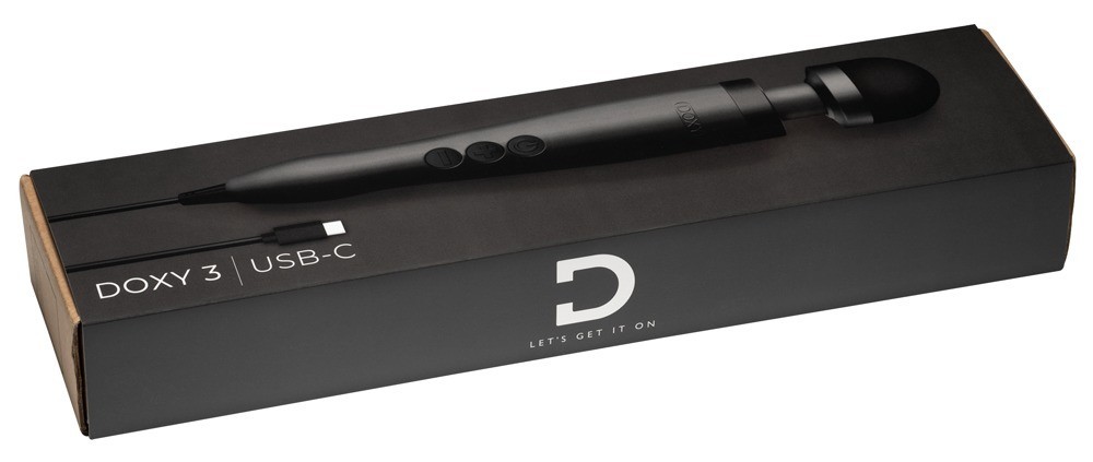 Doxy 3 Stylish Massage Wand USB-C Rechargeable Masaj Wand Vibratör Black
