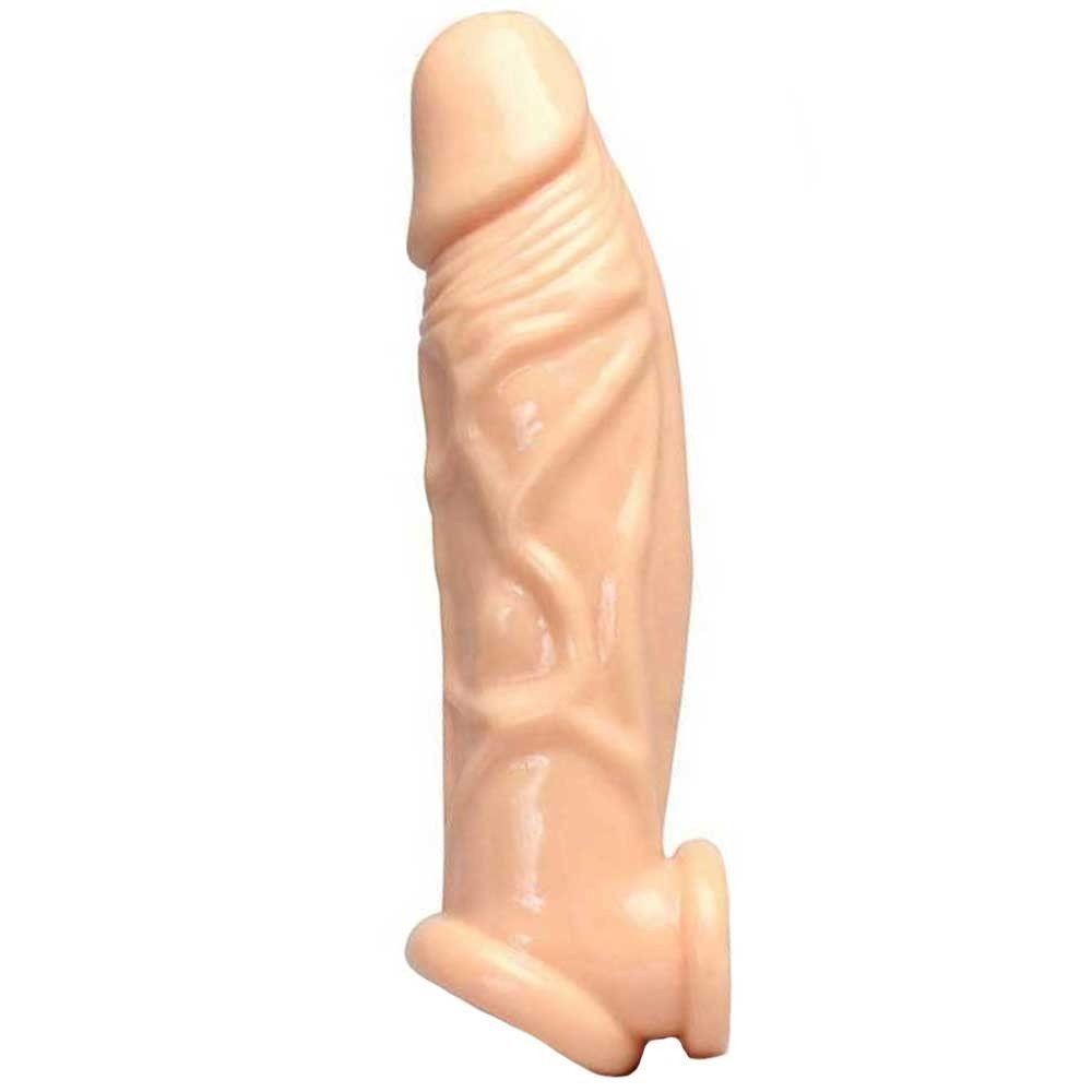 bAŞKa Softy Enlarger Penis Sleeve Gerçek Doku Testik Destekli Penis Kılıfı