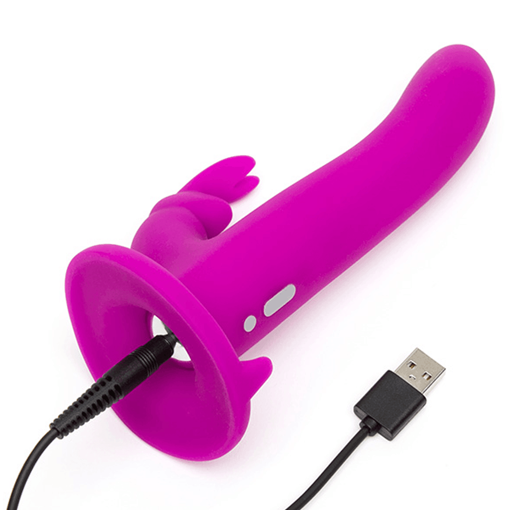 Happy Rabbit Rechargeable Vibrating Strap-On Harness Set Purple