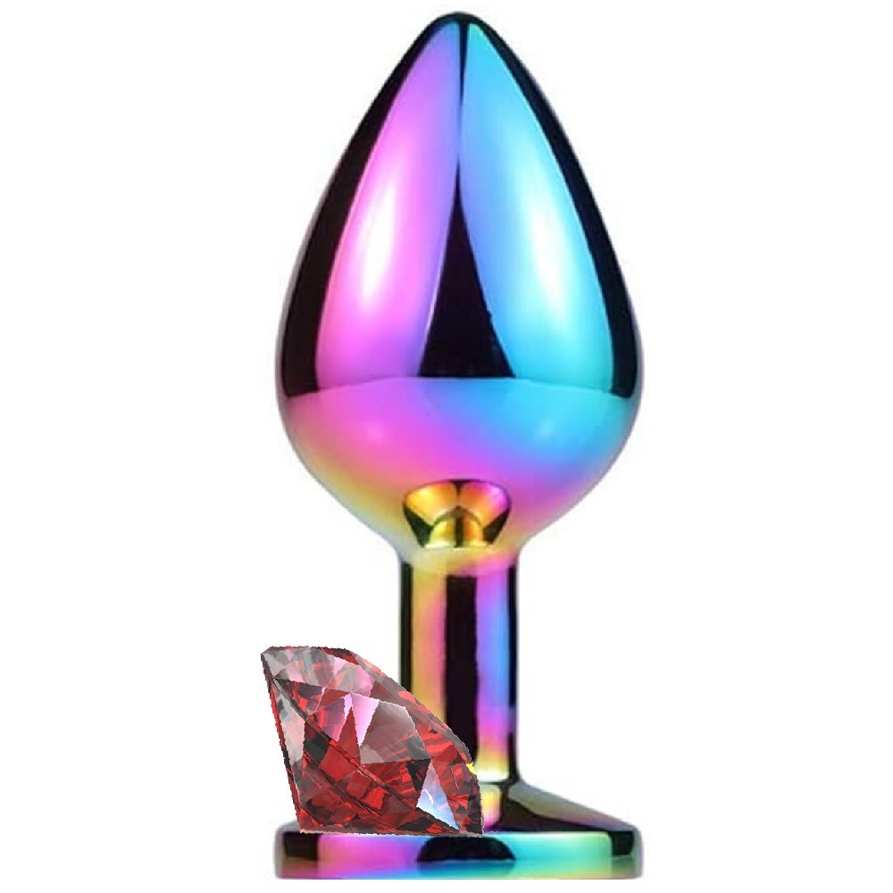 bAŞKa Backdoor Play Rainbow Booty Taşlı Metal Anal Plug Small