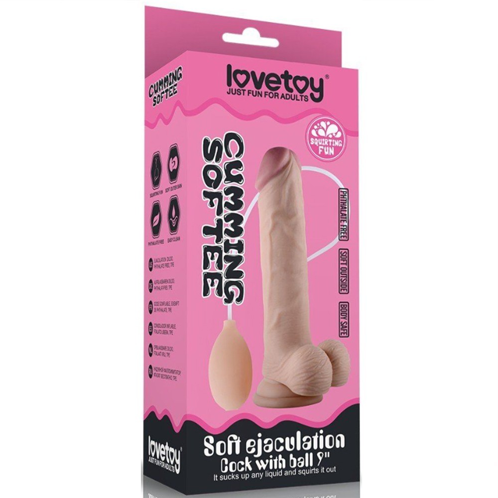 Lovetoy Soft Ejaculation Cock With Ball Dildo Boşalabilir Penis 23 cm LV316003