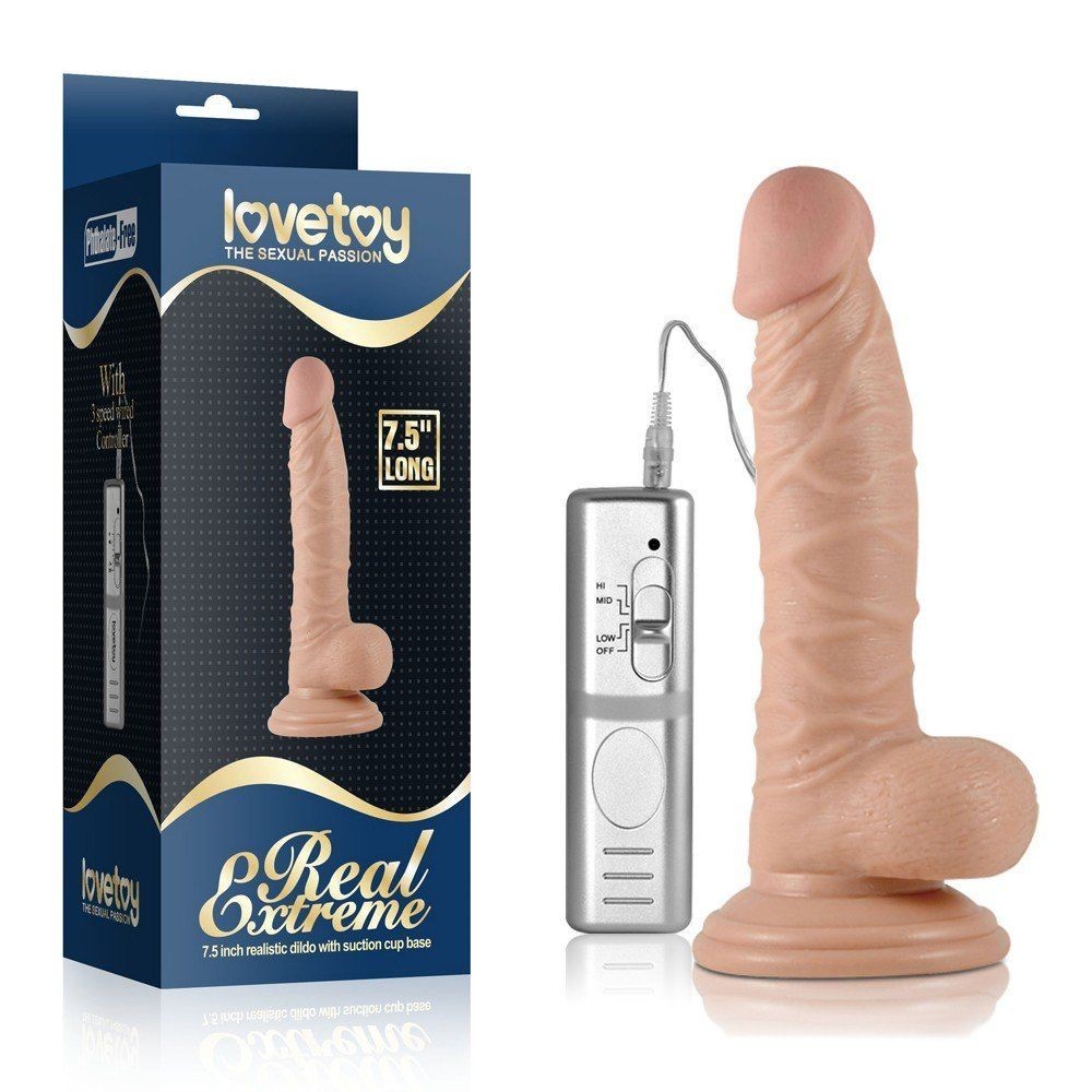 Lovetoy Real Extreme Vibrating Dildo 19 cm Realistik Vibratör LV350046-1