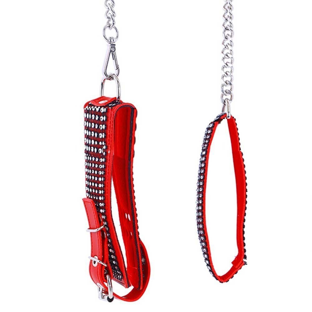 bAŞKa Fetish Fantasy Series Diamond Collar Taşlı Fetiş Tasma-Kırmızı