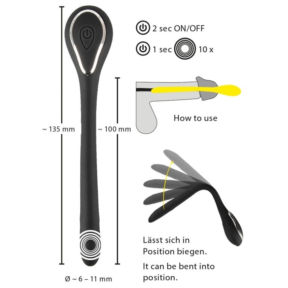 Penis Plug Vibrating Bendable Titreşimli Bükülebilir Dilator