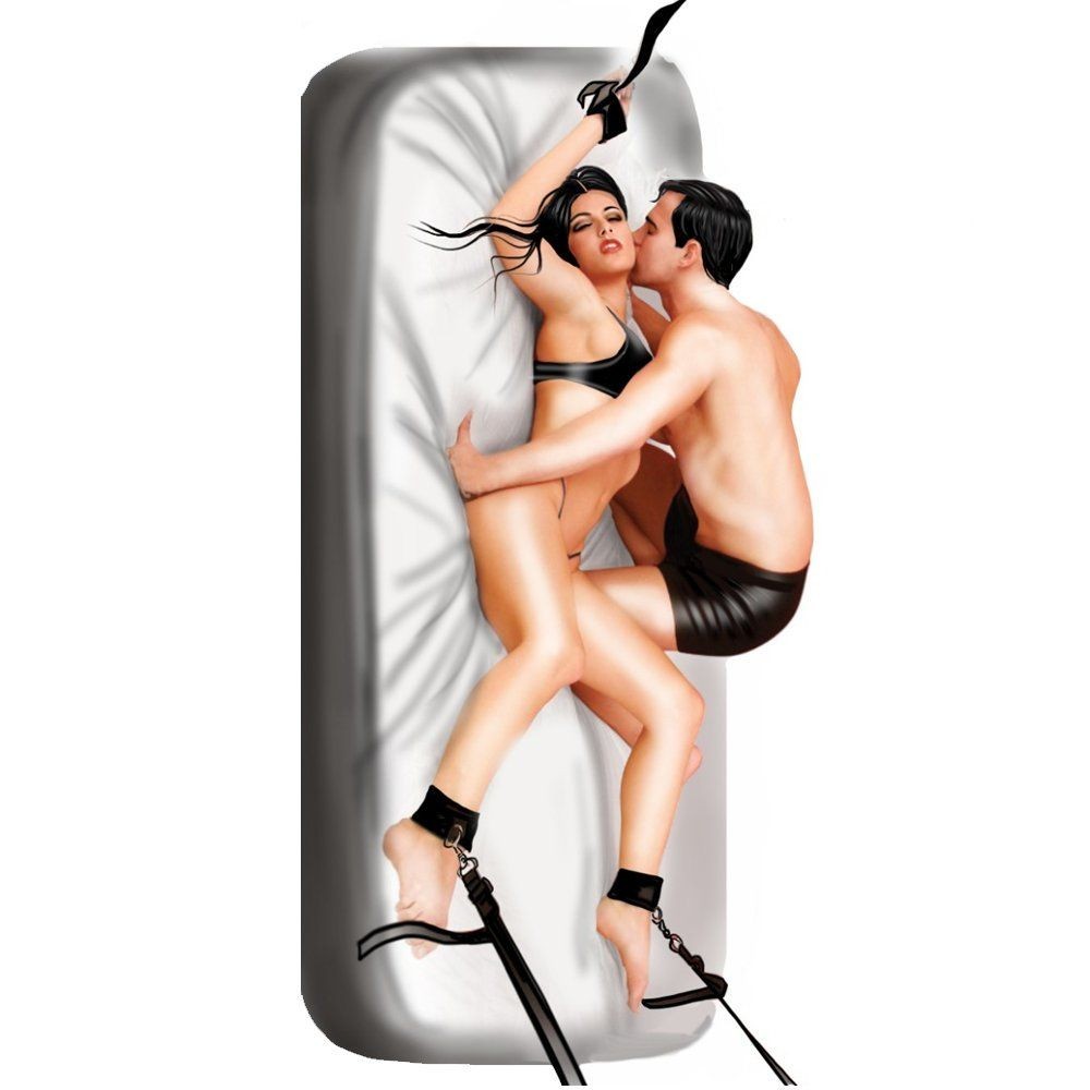 bAŞKa The Fetish Series Hakiki Deri Yatak Başı Bağlama Seti