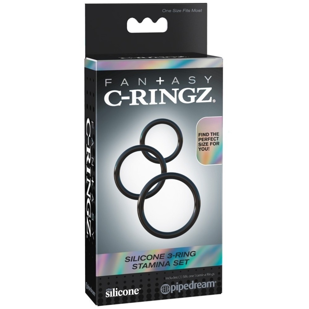 Pipedream Fantasy C-Ringz Silicone 3-Ring Stamina Penis Halkası Set