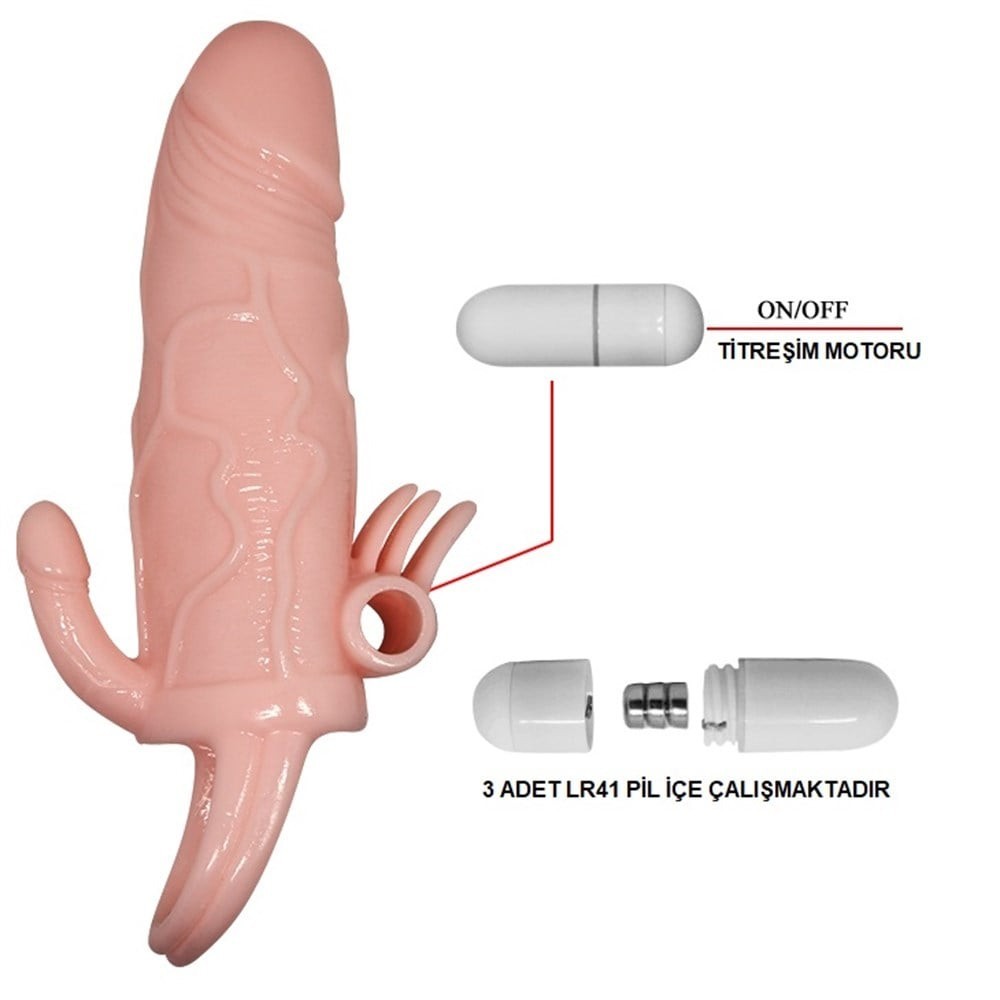 Baile Brave Man Penis Sleeve Klitoral ve Anal Uyarıcılı Titreşimli Penis Kılıfı B1207