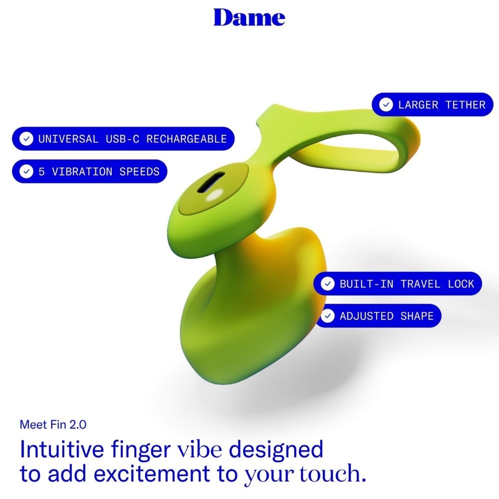 Dame Products Fin 2.0 Finger Citrus Güçlü Parmak Vibratör
