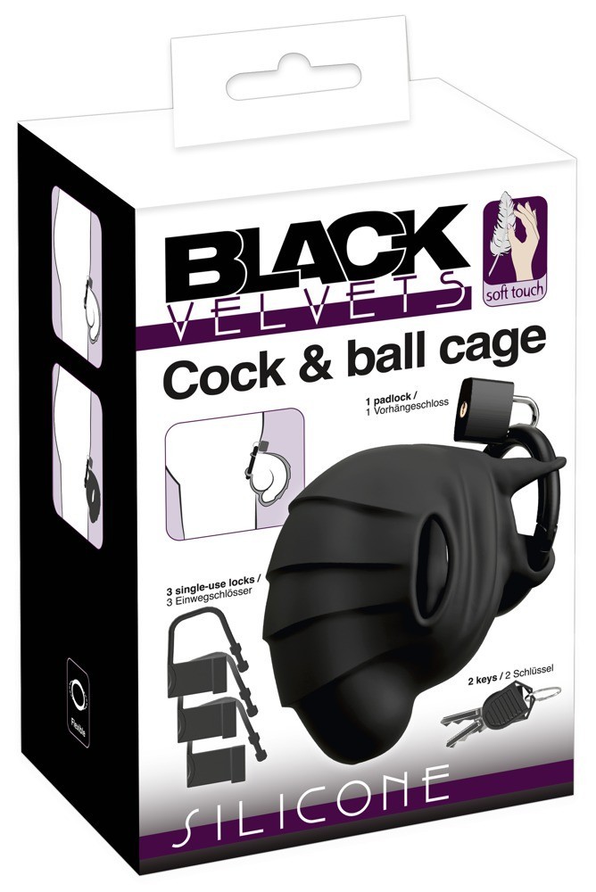 Black Velvets Cock Ball Cage Penis Halkası ve Penis Kilidi