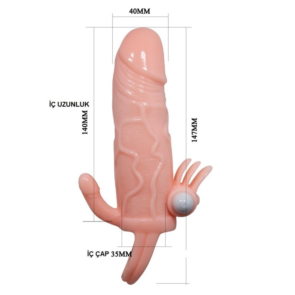 Baile Brave Man Penis Sleeve Klitoral ve Anal Uyarıcılı Titreşimli Penis Kılıfı B1207