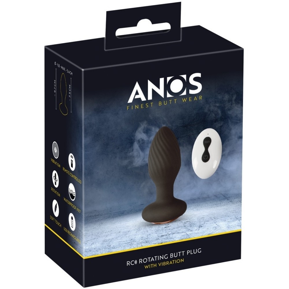 Anos Finest Butt Wear Remote Control Rotating Butt Plug Anal Vibratör