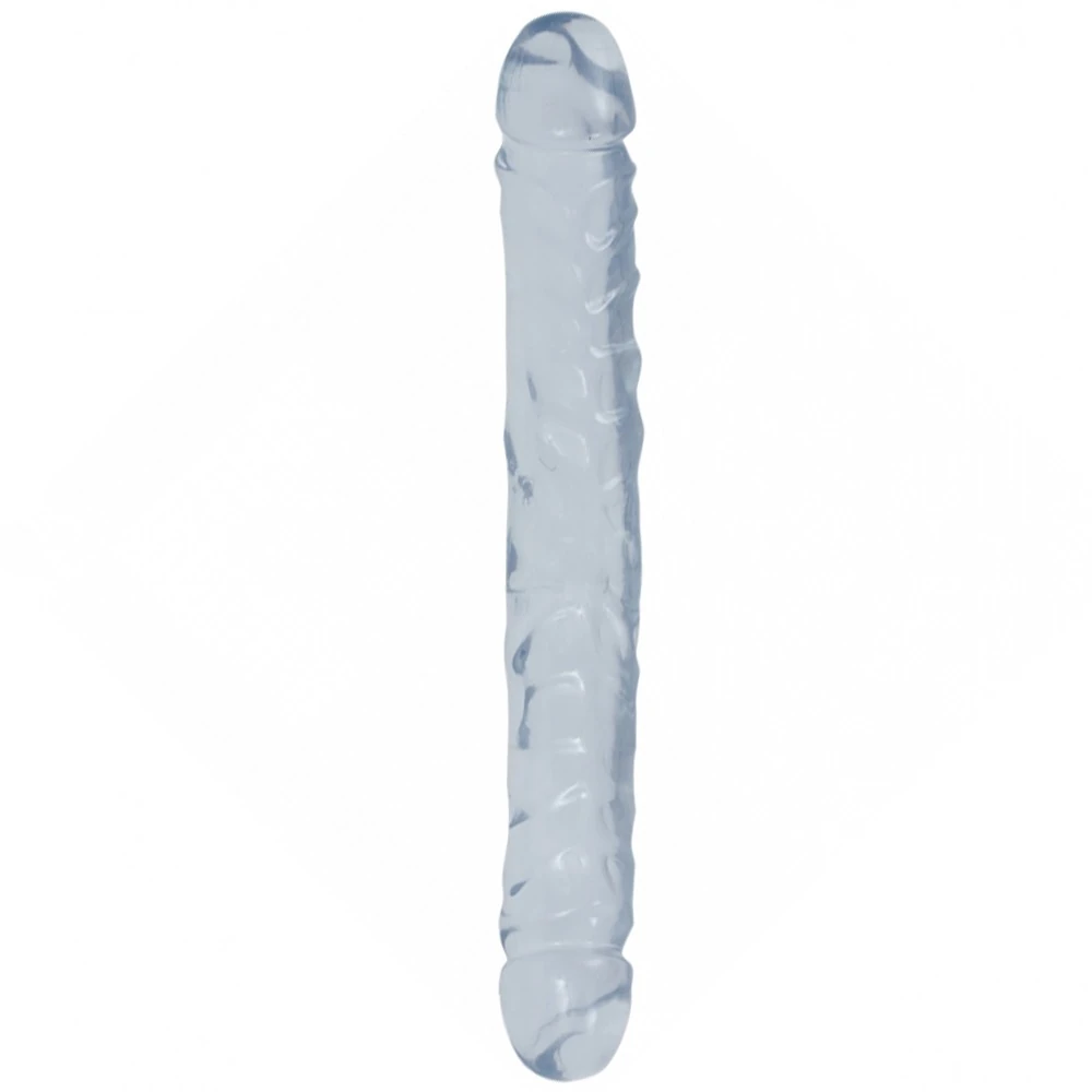 Doc Johnson Crystal Jellies Jr. Double Dong Dildo Şeffaf Jel Doku 44.5 cm Penis