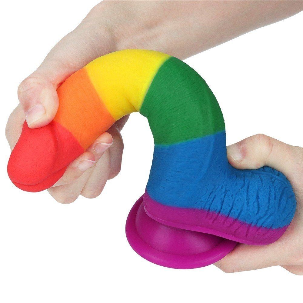 Lovetoy Prider Dildo 19.5 cm Renkli Soft Doku Realistik Penis LV410026