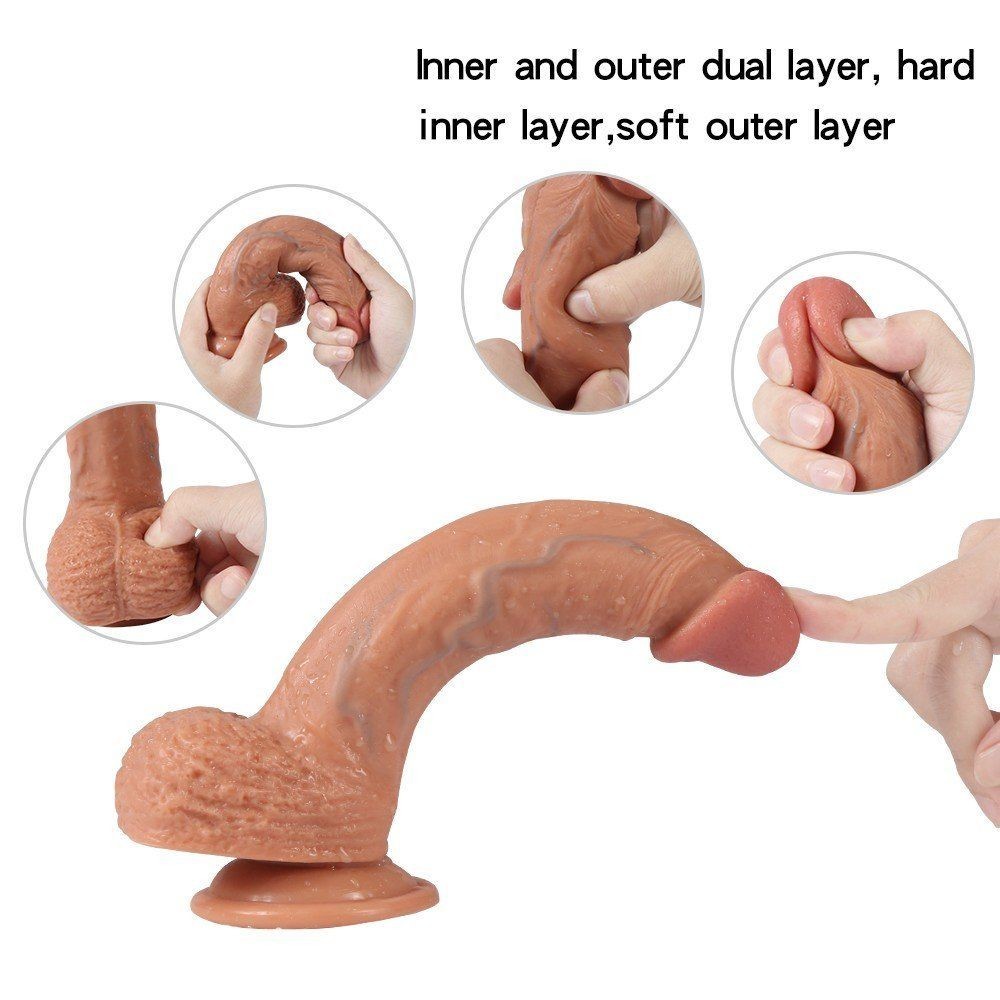 Shequ Dildo Series Dean Vein Double Çift Katmanlı Realistik Penis SQ-WBC10007-Veins
