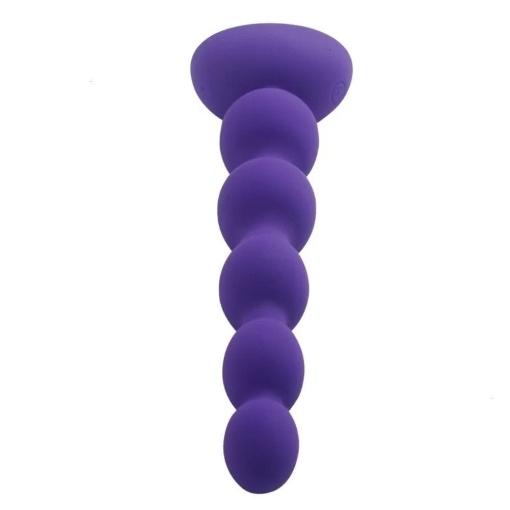 Aphrodisia Silicone 5 Beads Uzaktan Kumandalı Boncuk Anal Vibratör-Purple