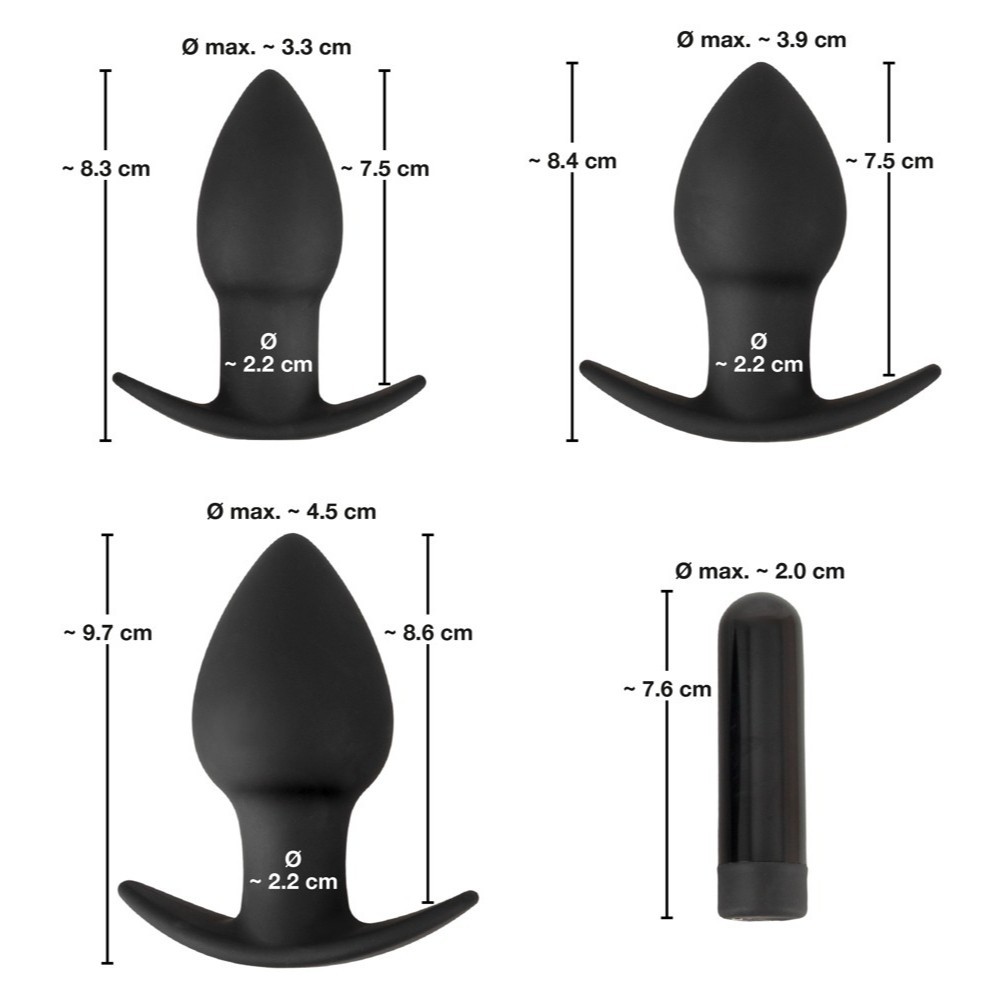 Black Velvets Butt Plug Set Titreşimli Anal Plug Set