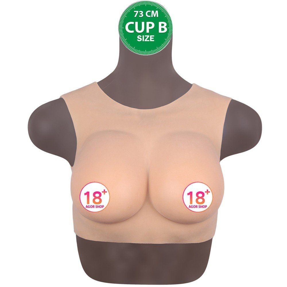 bAŞKa Bodysuit Crossdresser Brown Askılı Silikon Giyilebilir Göğüs Cup B