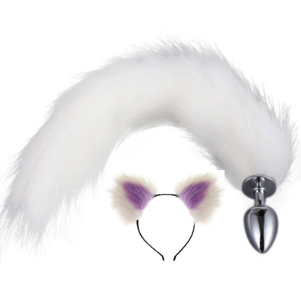 bAŞKa Anal Play Tail Butt Taçlı Metal Anal Plug-Purple
