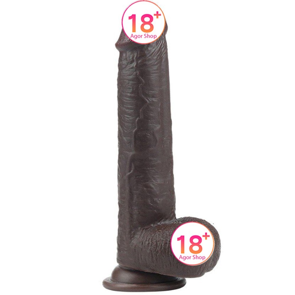 Lovetoy Sliding-Skin Dual Layered Black Dildo Deri Penetrasyon 23 cm Realistik Penis LV317013