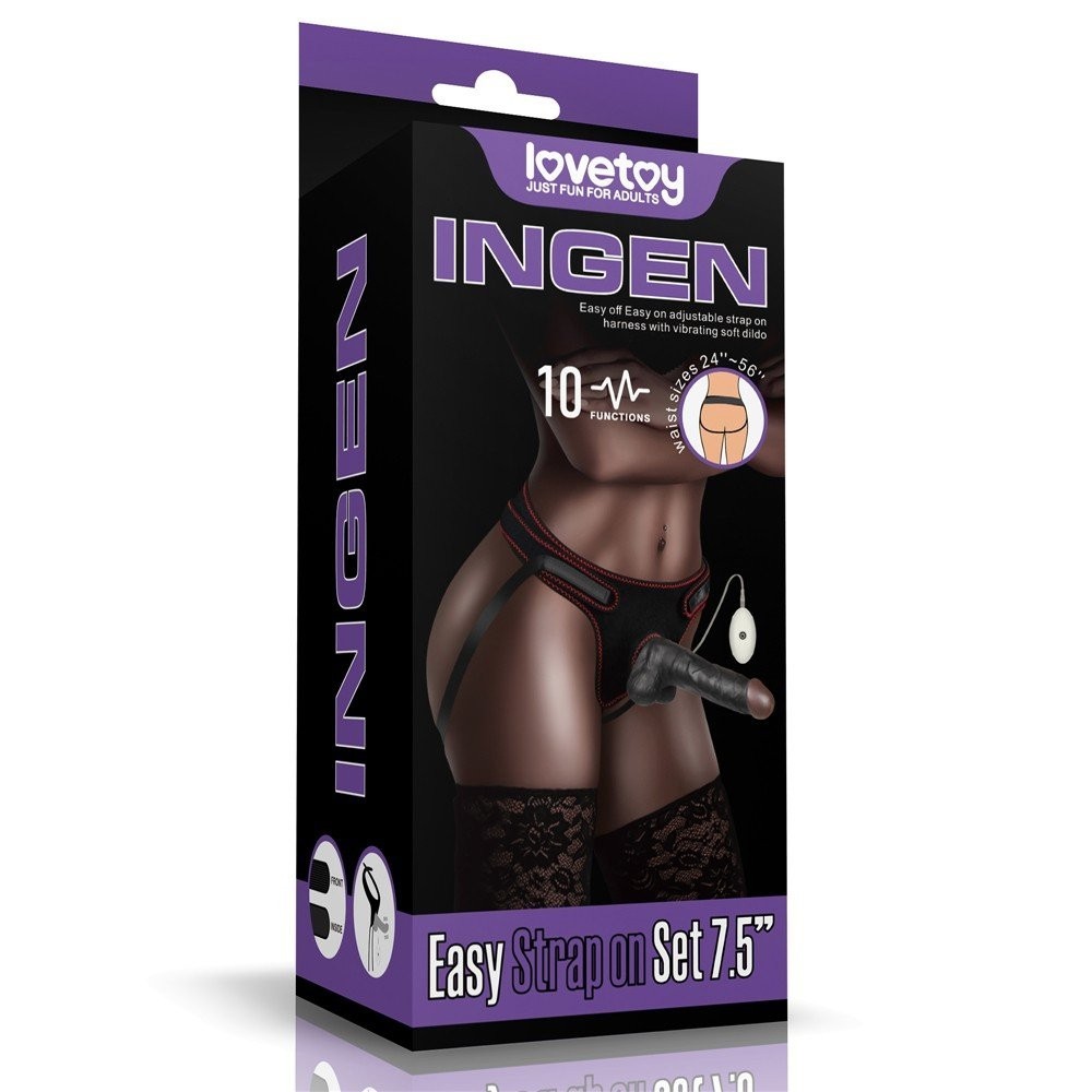 Lovetoy Easy Strapon 19 cm Titreşimli Kemerli Zenci Penis LV715127
