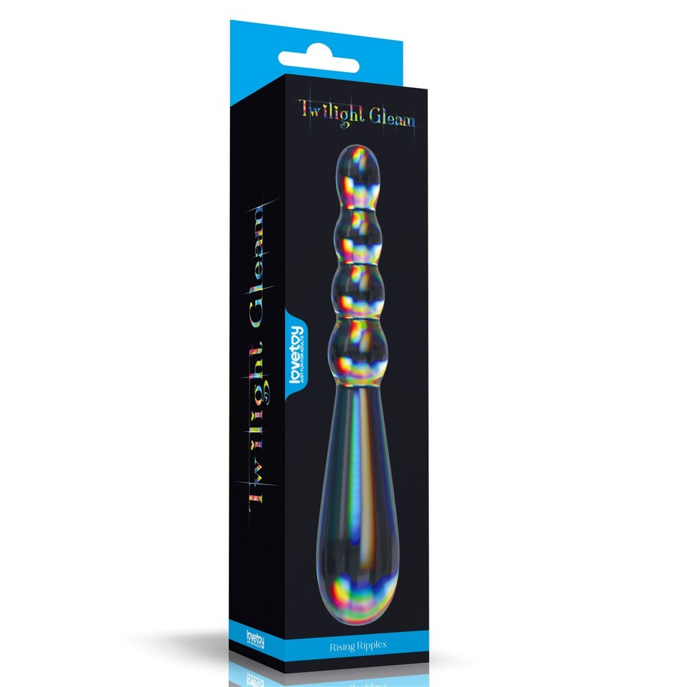 Lovetoy Twilight Gleam Glass Dildo- Rising Ripples Cam Dildo LV610023