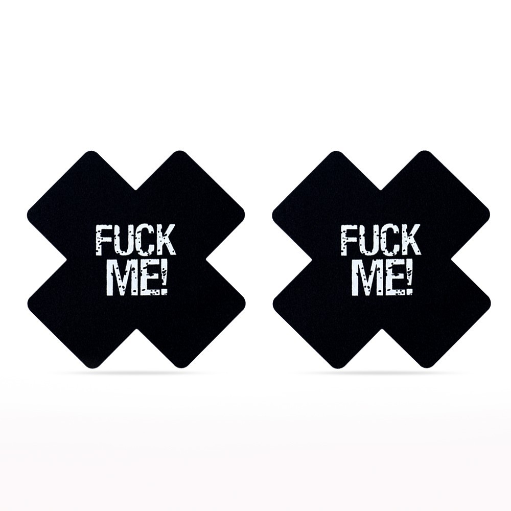 Lovetoy FUCK ME Cross Pattern Nipple Pasties (2 Pack) Göğüs Ucu Bandı