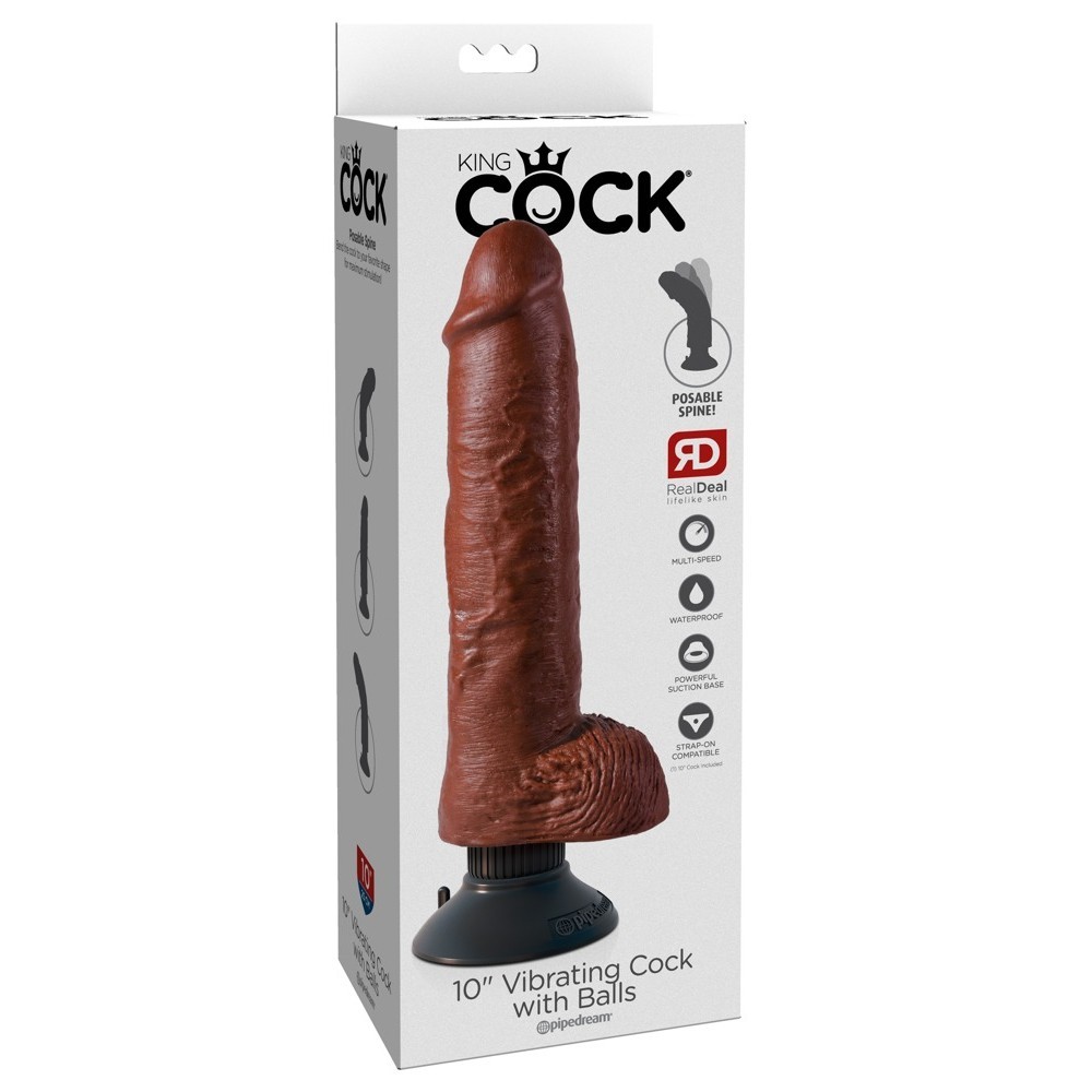 Pipedream King Cock 10 İnch Vibrating With Cock Balls Titreşimli Penis