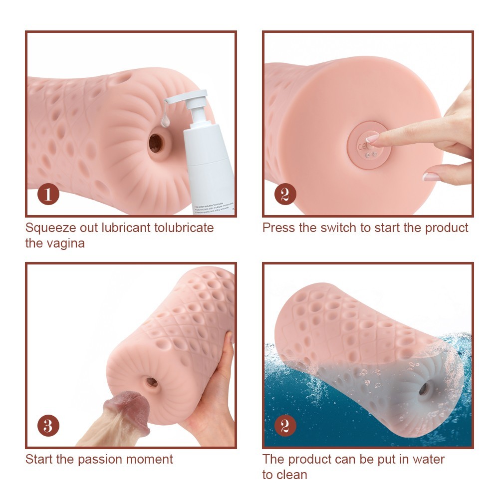 Shequ No.1 White Vagina İleri Geri Hareketli Vajina Masturbator SQ-MAT60137