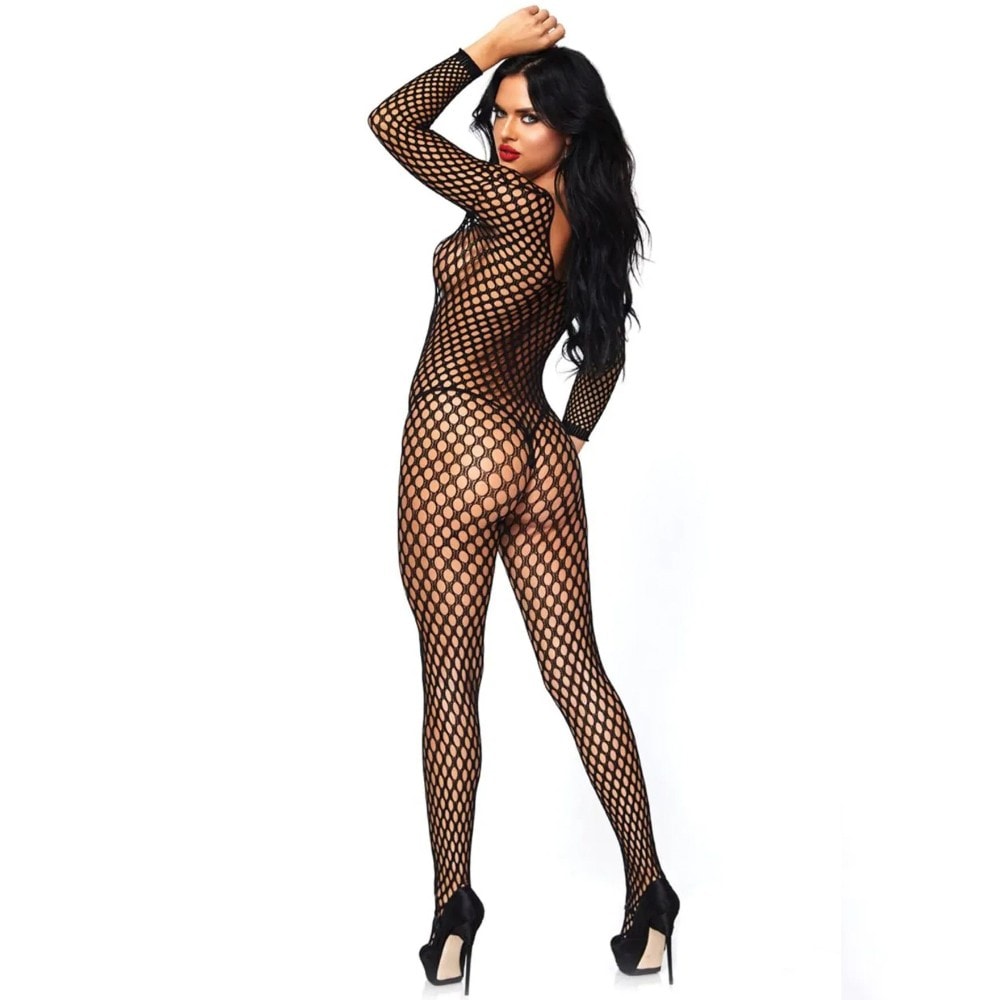 bAŞKa Fantasy Wear Bodystocking Dekolte Vücut Çorabı-Siyah