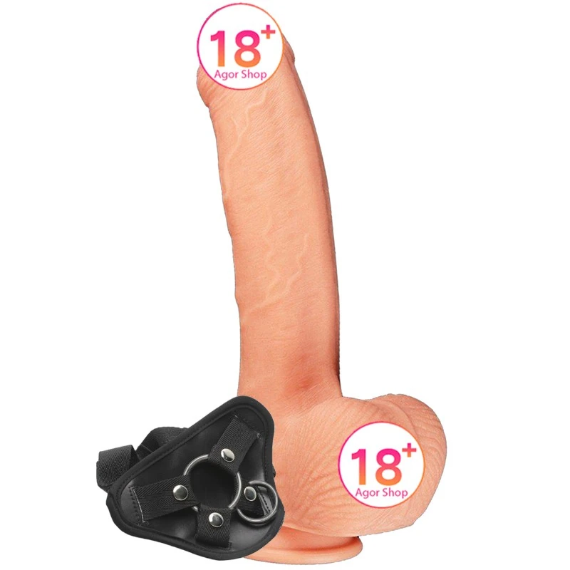 Lovetoy Dual Layered Cock 28 cm Kemerli Realistik Penis Strapon