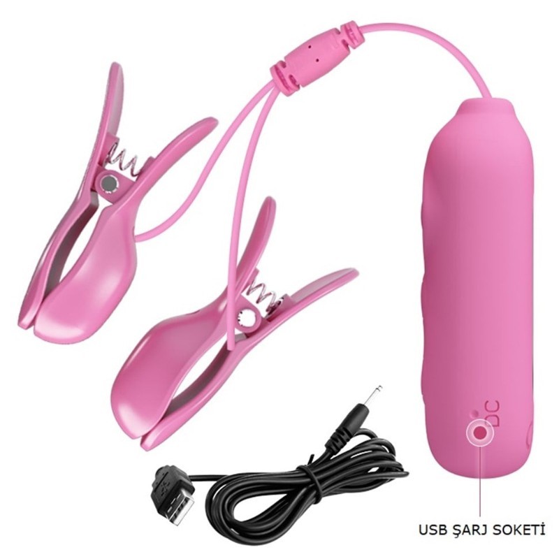 Pretty Love Romantic Wave II Titreşimli Elektro Şoklu Meme Ucu Vibratörü Pembe BI-014861
