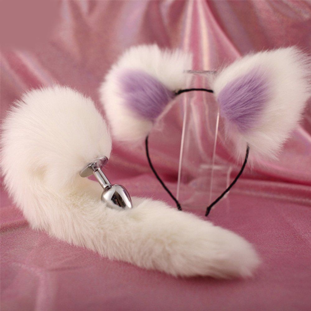 bAŞKa Anal Play Tail Butt Taçlı Metal Anal Plug-Purple