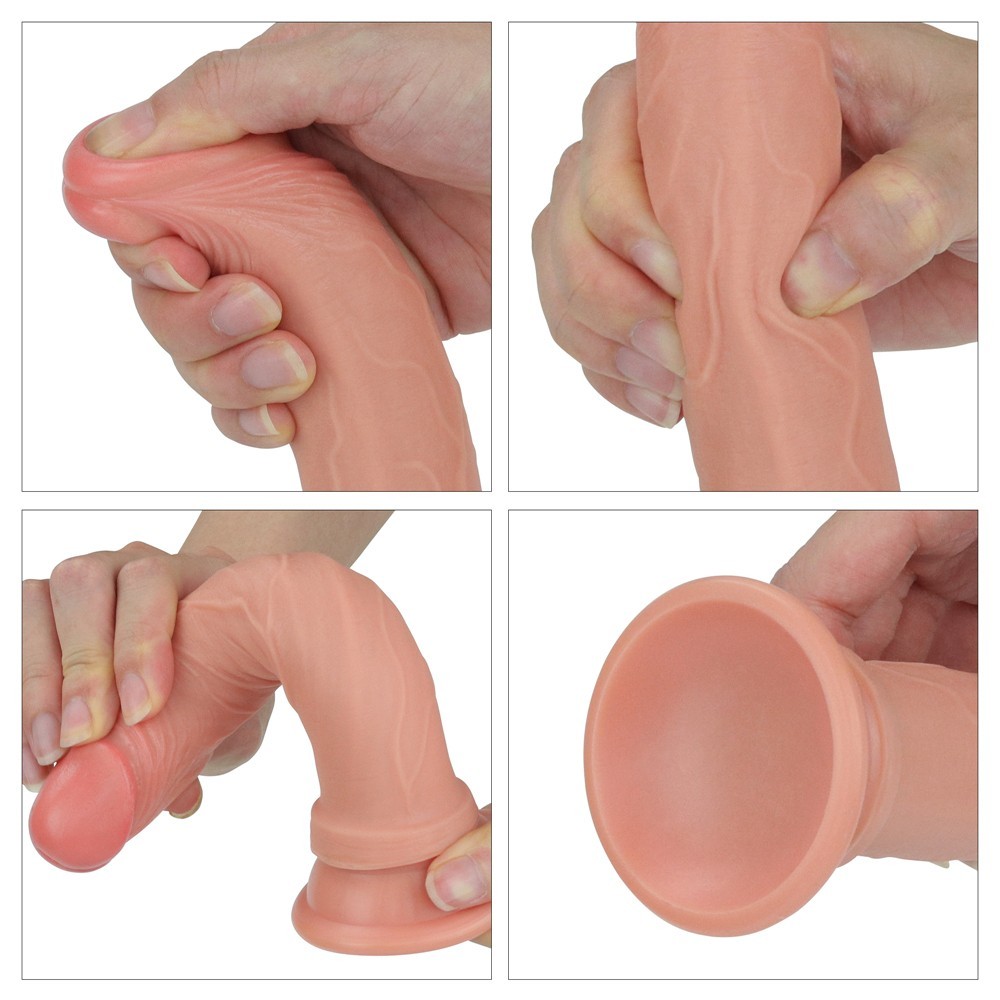 Lovetoy Dual Layered Platinum Silicone 18.5 Cm Realistik Dildo LV4002F