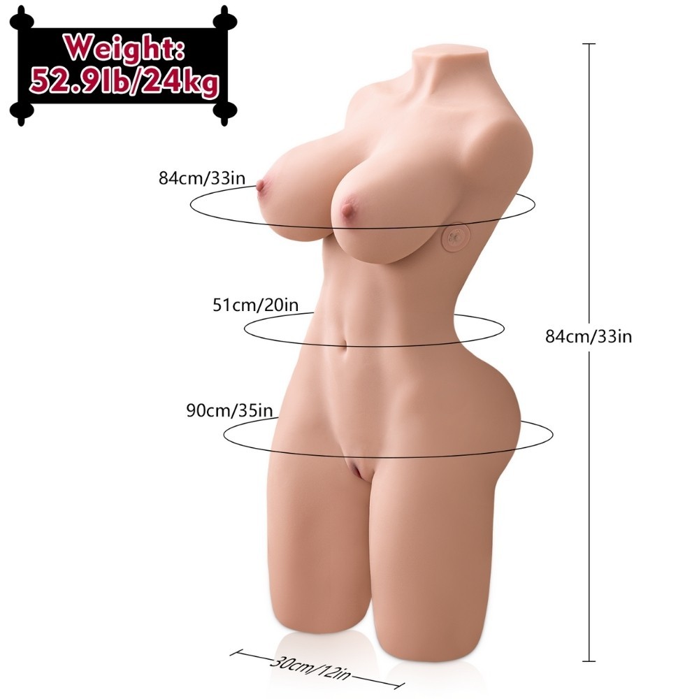 Shequ Erica Doll İtme Fonkiyon İskelet Yarım Vücut Masturbator SQ-MAT20013