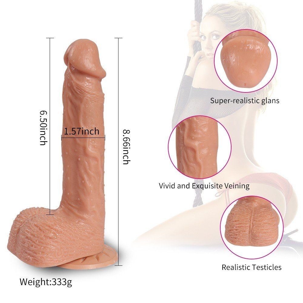 Shequ Hill Telescopic Dildo İleri Geri Hareketli Realistik Penis SQ-T10007