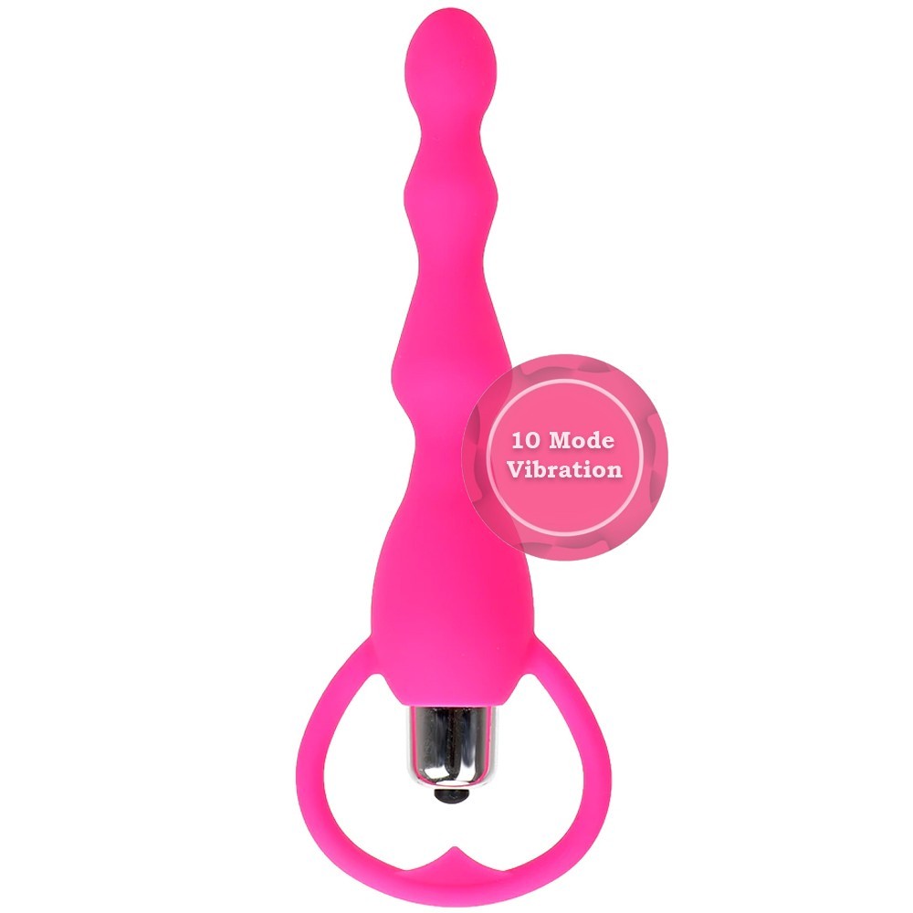 bAŞKa Anal Fantasy Beaded 10 Mod Boncuk Anal Vibratör-Pink