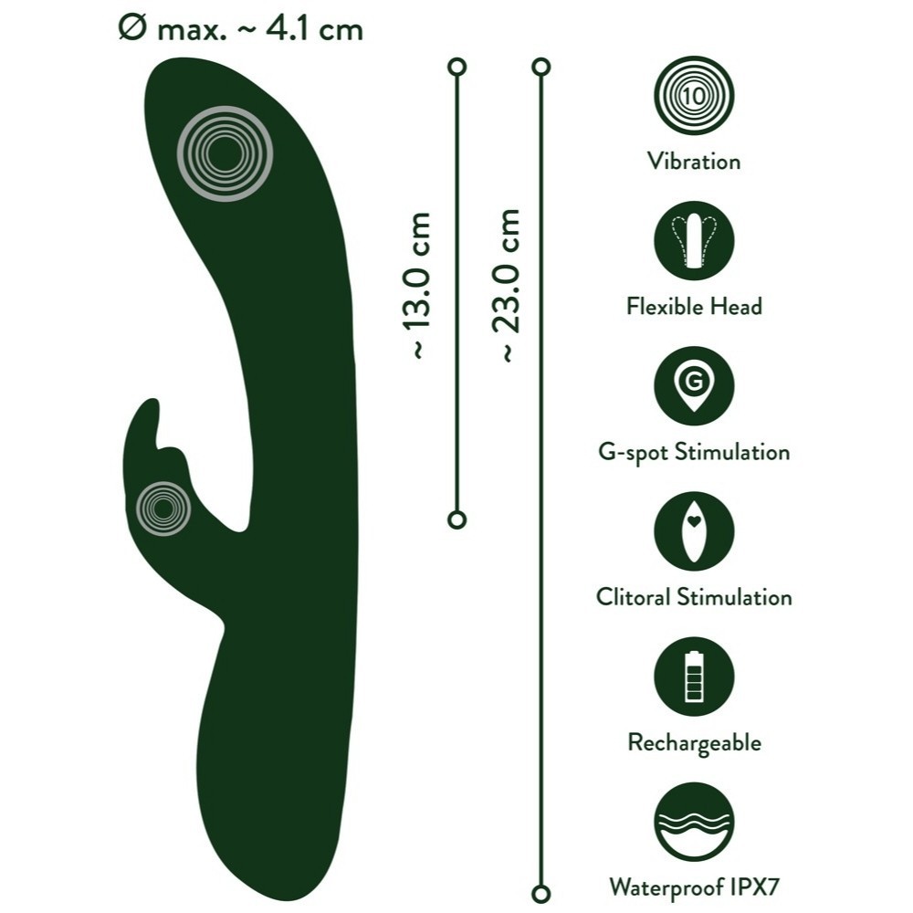Emerald Love Luxurious G-spot and Clitoris Stimulator Rabbit Vibrator