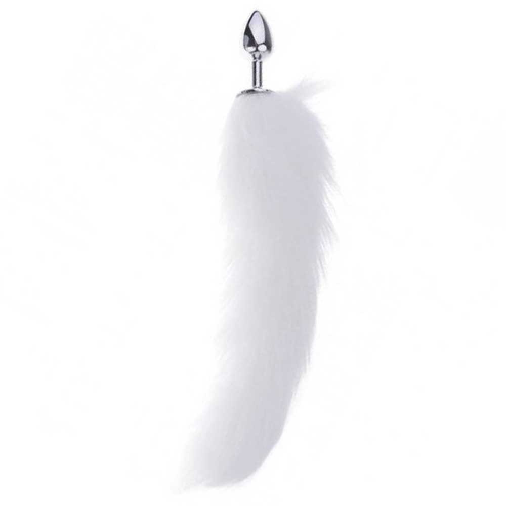bAŞKa Anal Play Tail Butt Small Metal Kuyruklu Anal Plug-White