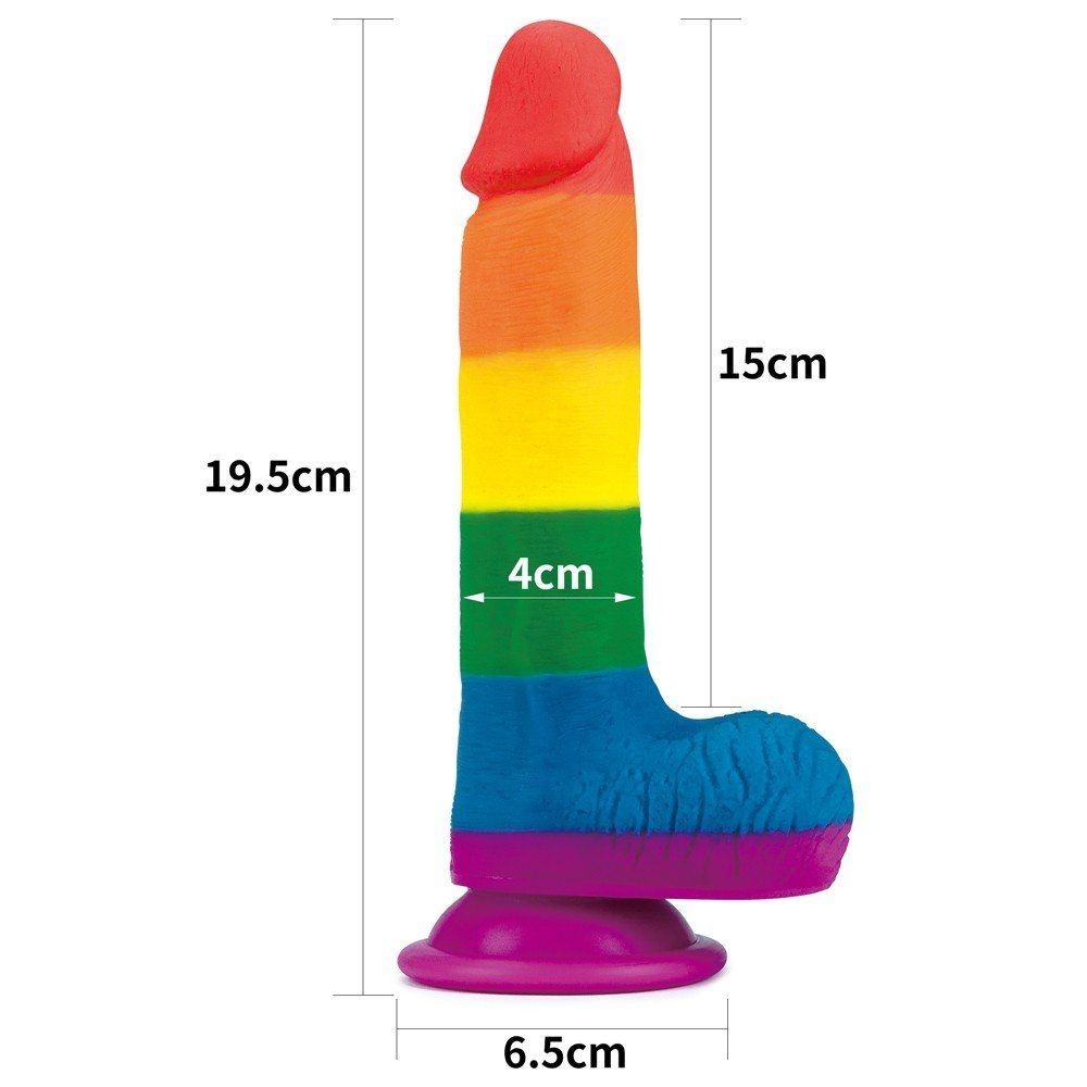 Lovetoy Prider Dildo 19.5 cm Renkli Soft Doku Realistik Penis LV410026