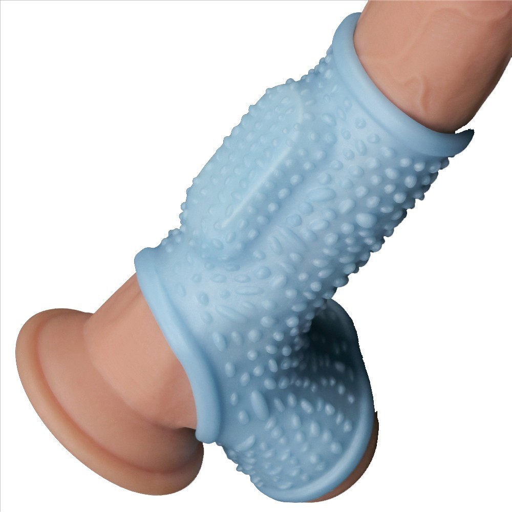 Lovetoy Vibrating Drip Knights Ring with Scrotum Sleeve Titreşimli Penis Kılıfı LV343126