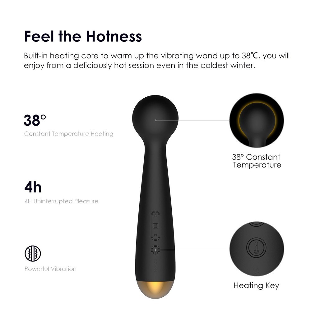 Svakom Emma Neo Interactive App Enabled Warming Wand Vibrator With Rabbit Ears