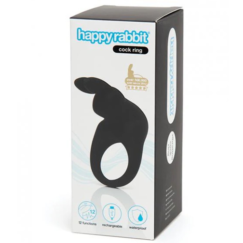 Happy Rabbit Şarj Edilebilir Titreşimli Penis Halkası - Siyah